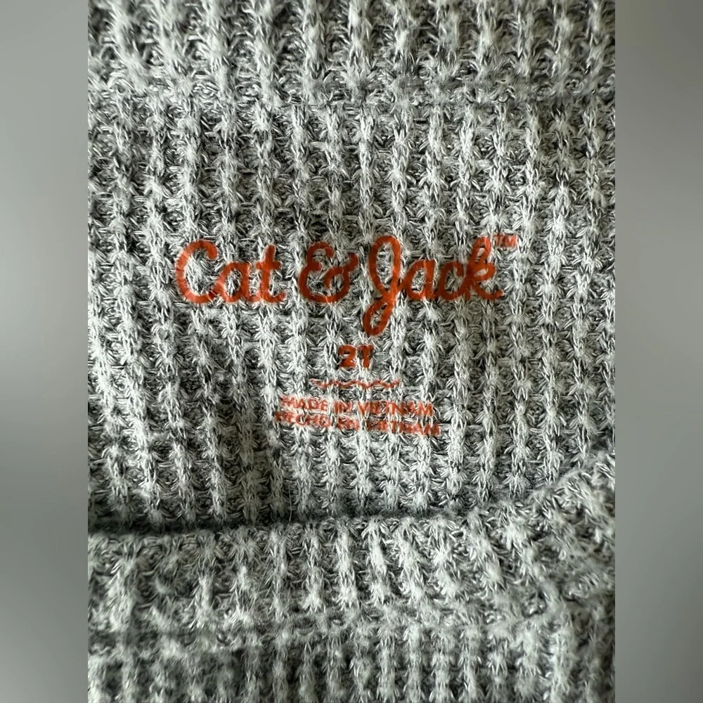 Cat & Jack Toddler Girl Waffle Knit Dress | Size 2T | Gray Long Sleeve Tiered